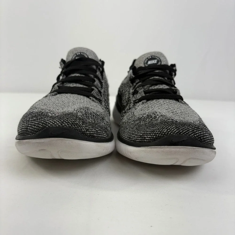Nike Free RN Flyknit 2018 Womens Running‎ Shoes Black White Oreo Size 8.5